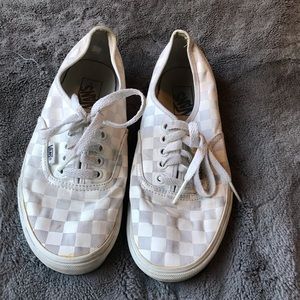White Checker Vans